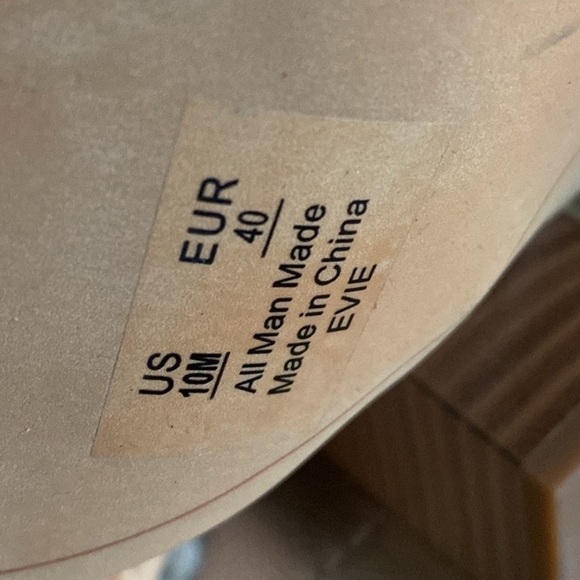 SAM EDELMAN “EVIE” 4”Leather Basket Weave Sandal Women’s 10 Neutral Ivor… - Picture 4 of 12